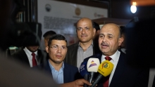 Basrah Governor Dr Majid Naswari and Basrah Museum Director, Qahtan Al Abeed, give many press interviews at the opening event. Plus Ali Mohammed, HWH & Associates.