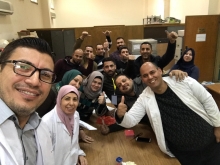 Qahtan Al Abeed and Iraq Museum and Basrah Museum staff after a day of packing up objects to be sent to Basrah for the three new museum galleries.