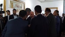 Basrah Governor Dr Majid Nasrawi is welcomed by delegates.